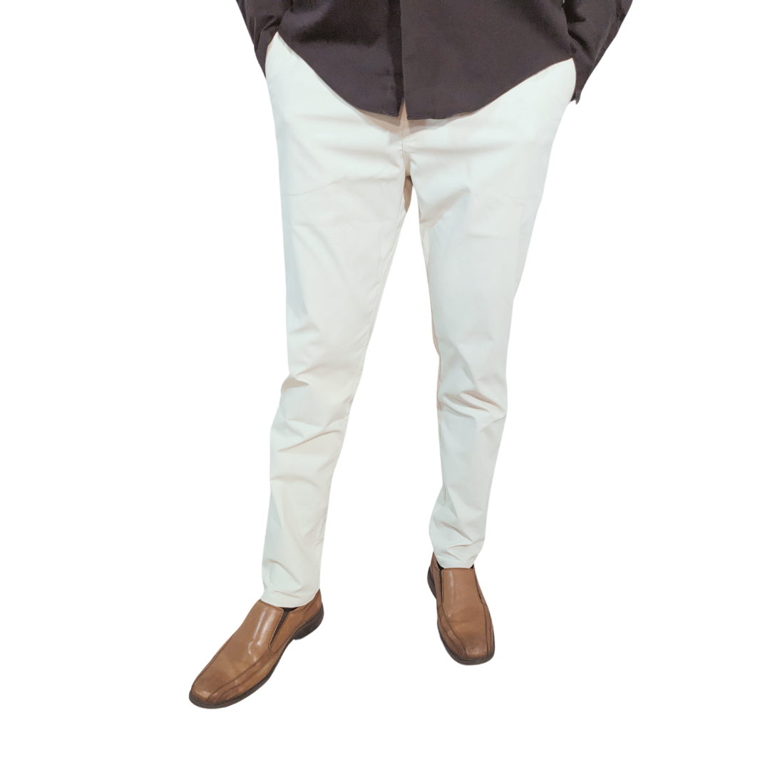 Sand colored pants with brown shoes